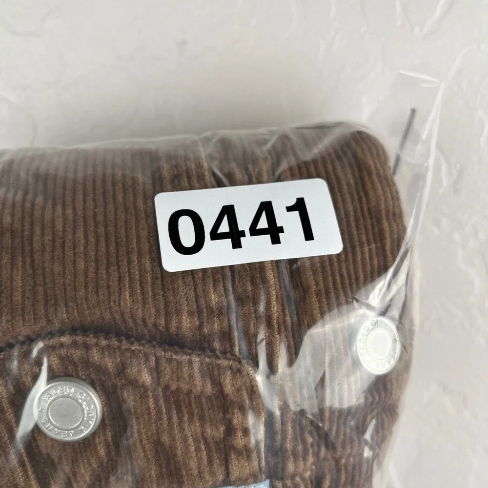 Vtg Faded Glory Boys Corduroy Jacket Sherpa‎ Collar Button Up Brown 24M